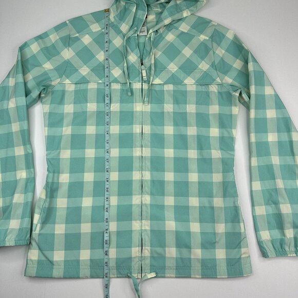 Patagonia Women's Nile Blue Plaid Sun‎ Windbreaker UPF 40 Jacket L/C43 - Picture 12 of 16